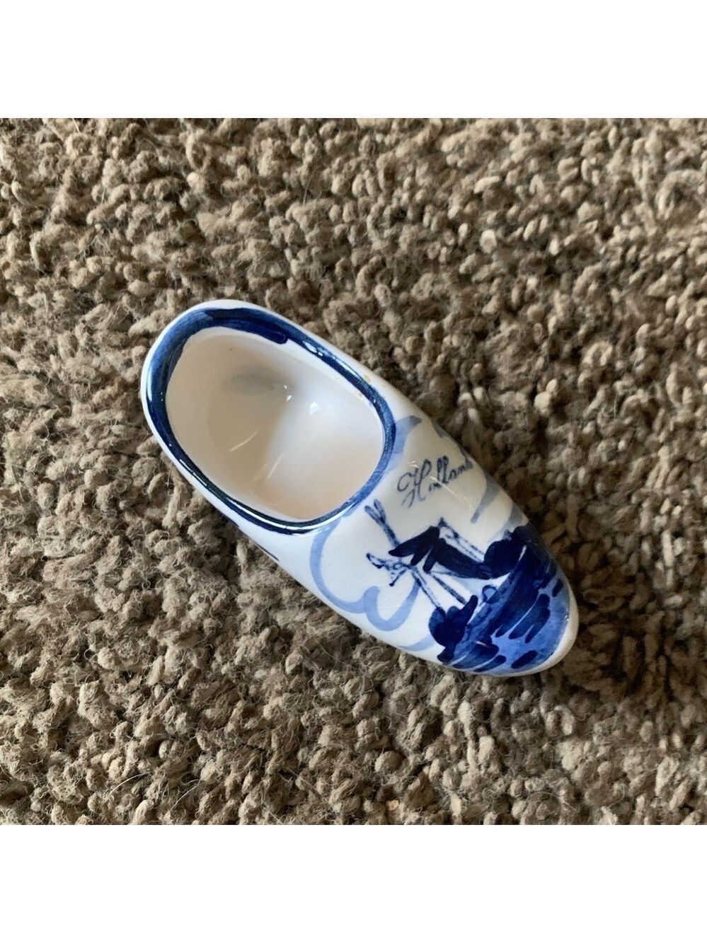 Vintage Miniature Holland Delfts Handpainted Shoe Figurine